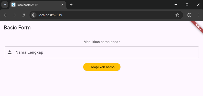  Kode Program: Tampilan Awal Basic Form TextField