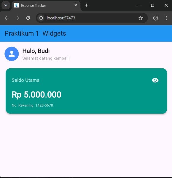 Hasil Tampilan Tugas 2: Kartu Saldo dengan Nomor Rekening