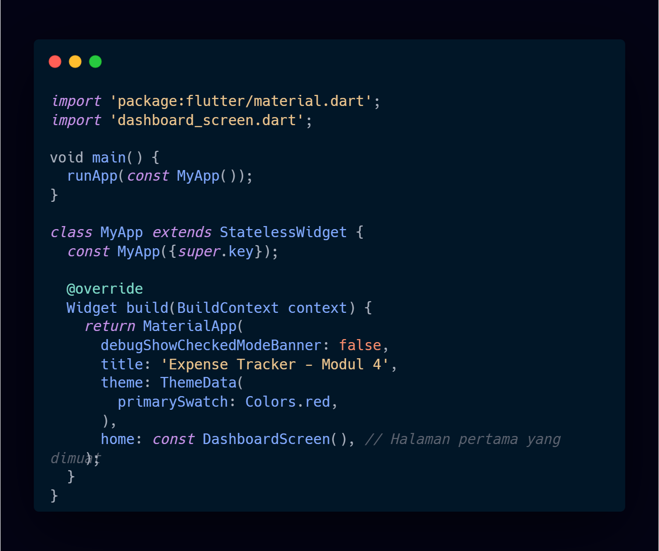 Kode Program: lib/main.dart