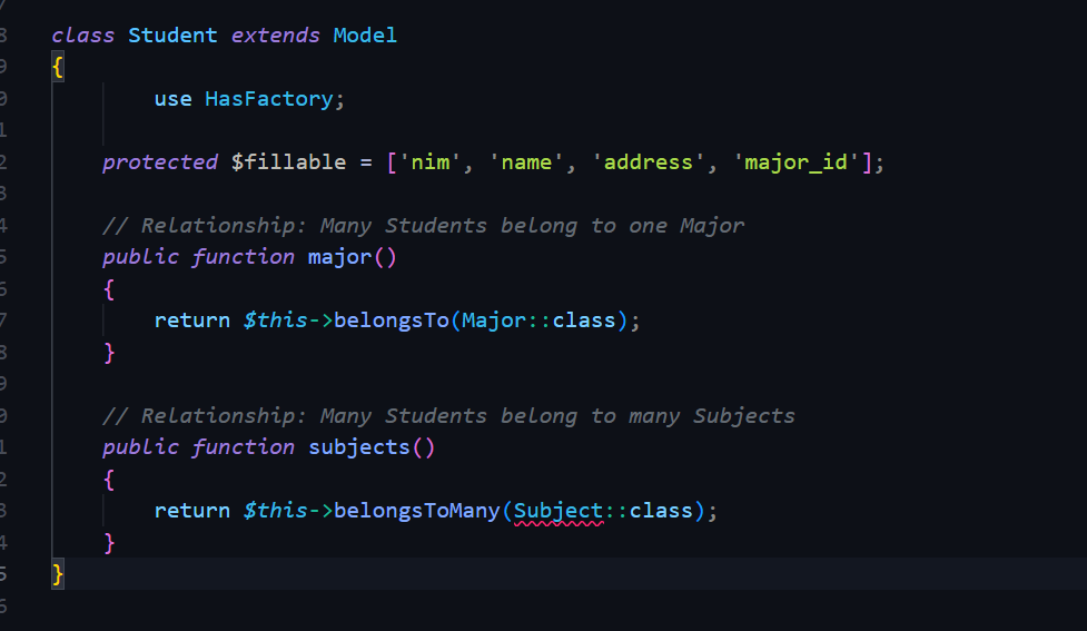 Kode Model Student